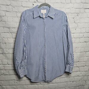 Cinq A Sept Women's Kandice Striped Button Up Shirt Size Medium NWOT